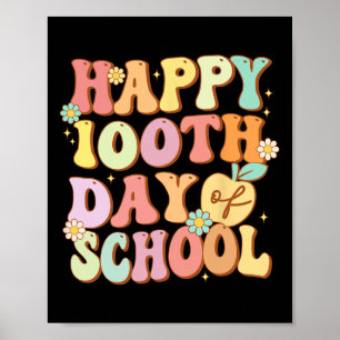 Poster Joyeux 100ème Jour De L'École Mignonnes Étudiants 
