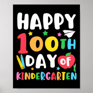 Poster Joyeux 100ème Jour De Maternelle Enseignant Enfant