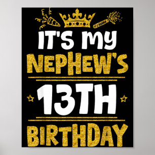 Poster Joyeux 13e Anniversaire à Mon Neveu 2012 13 Ans