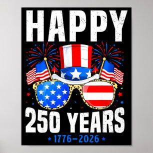 Poster Joyeux 250 Ans 1776 2026 Anniversaire Pour Hommes 