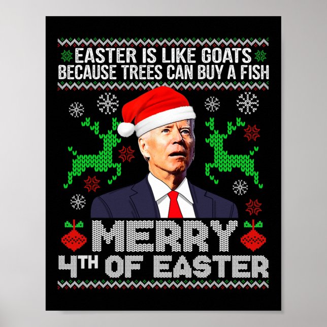 Poster Joyeux 4 de Pâques drôle Noël moche Sweater M (Devant)