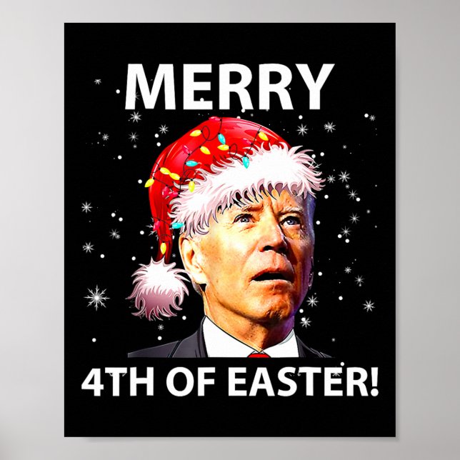 Poster Joyeux 4 ème de Pâques Fun Joe Biden Noël laid (Devant)