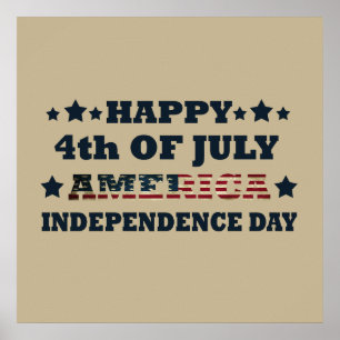 Poster Joyeux 4 juillet jour de l'indépendance Amérique