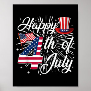 Poster Joyeux 4 juillet nous drapeau américain 4 juillet