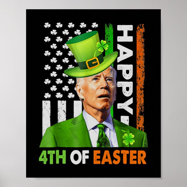 Poster Joyeux 4ème de Pâques Fun Joe Jour de la Saint Pat (Devant)