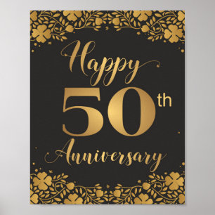 Poster Joyeux 50e Anniversaire de Mariage Noces d'Or Jubi