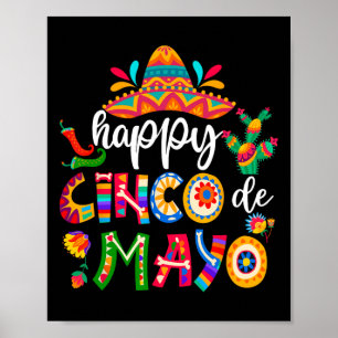 Poster Joyeux 5 De Mayo Cinco Viva Mexique Chemise Pour L