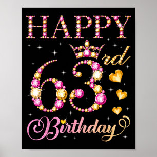 Poster Joyeux 63e Anniversaire 63 Ans Hommes Femmes Anniv
