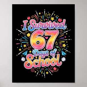 Poster Joyeux 67 Jours D'école Meme100e Jour D'école Ti