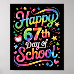 Poster Joyeux 67 Jours D'école Meme100e Jour D'école Ti
