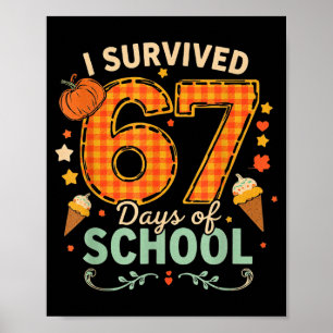 Poster Joyeux 67e jour d'école drôle de professeur de Tha