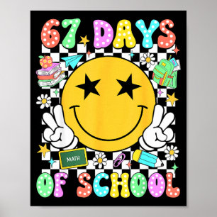 Poster Joyeux 67e jour d'école Vibes Sourire Visage 67 jo