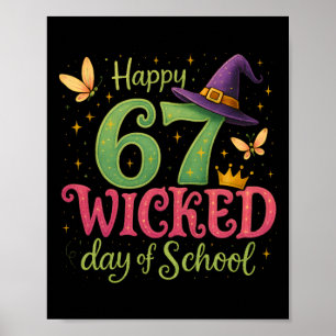 Poster Joyeux 67e jour méchant d'école étincelant et magi