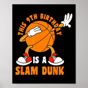 Poster Joyeux 9 Anniversaire 9 Anniversaire Dab Bysketbyl