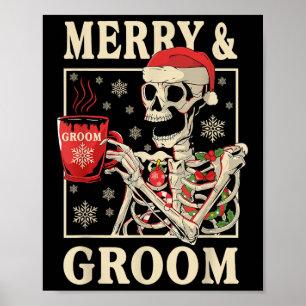 Poster Joyeux &amp; Mariée de chambre Squelette Noël Bach