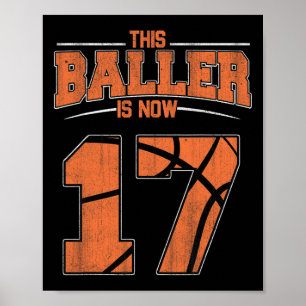 Poster Joyeux Anniversaire 17 Anniversaire Bysketbyll Boy