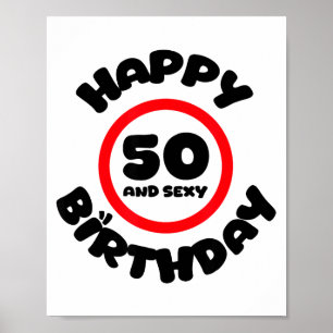 Poster Joyeux Anniversaire 50 Ans Et Drôle Cadeau 50ème A