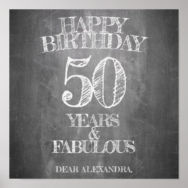 Poster Joyeux anniversaire - 50 ans et fabuleux (Devant)