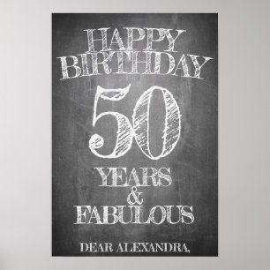 Poster Joyeux Anniversaire - 50 Ans & Fabuleux