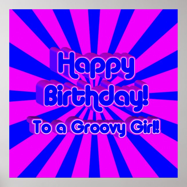 Poster Joyeux anniversaire à une fille Super ! (Devant)