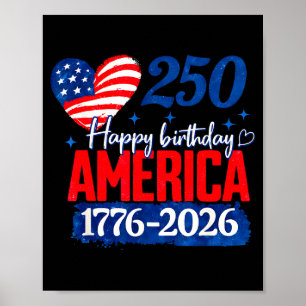 Poster Joyeux anniversaire amérique 250 ans patriotique