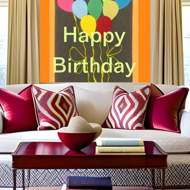 Poster Joyeux Anniversaire Bonne journée et meilleure nui (Happy Birthday: Have a Nice Blessed Day with Gratitude)