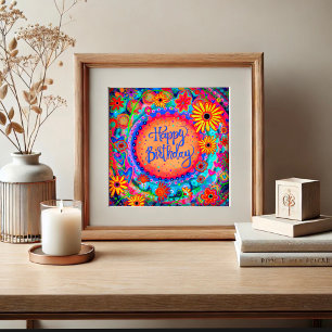 Poster Joyeux Anniversaire Célébrer Colorful Fun Inspiriv