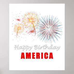 Poster Joyeux anniversaire de l'Amérique