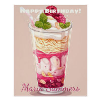 Joyeux Anniversaire Falooda Glace Kawaii Dessin An