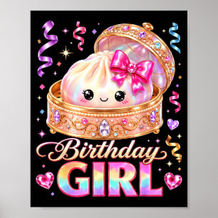 Poster Joyeux anniversaire fille kawaii anime dumpling an