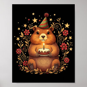 Poster Joyeux Anniversaire Gateau de la Journee de la Mar