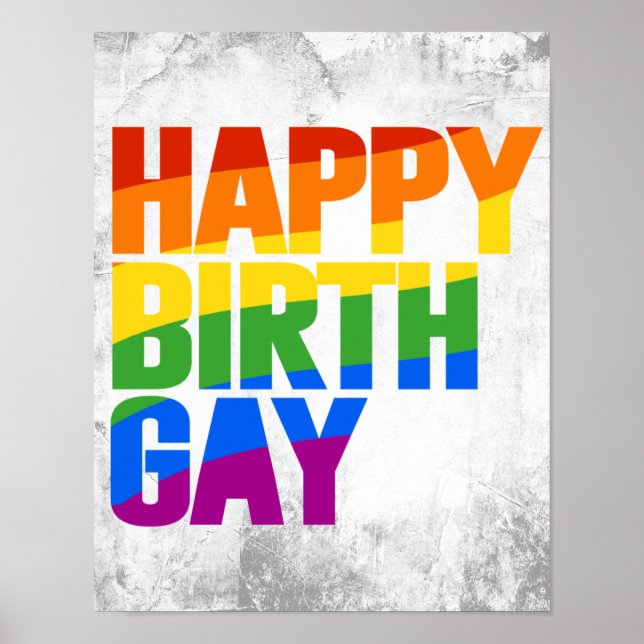Poster Joyeux anniversaire gay (Devant)