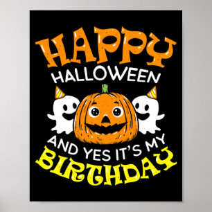Poster Joyeux anniversaire Halloween Fille née le Garçon
