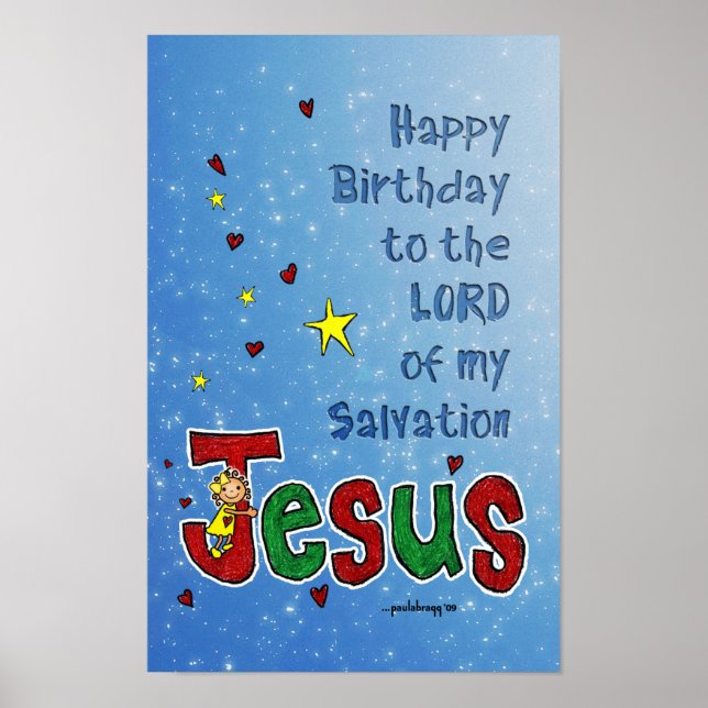 Poster Joyeux anniversaire Jésus (Noël des enfants) (Devant)