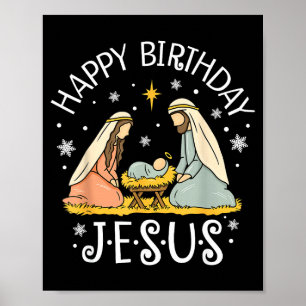 Poster Joyeux Anniversaire Jésus Sweat de Noël laid Chris