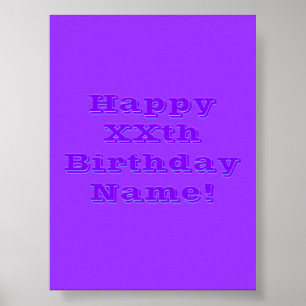 Poster Joyeux anniversaire modifiable N'importe quel nom 