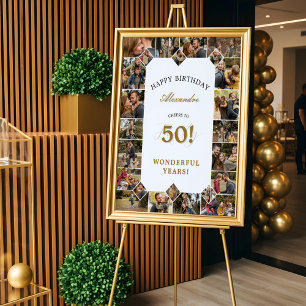 Poster Joyeux Anniversaire pour 50 Ans de Collage de Phot