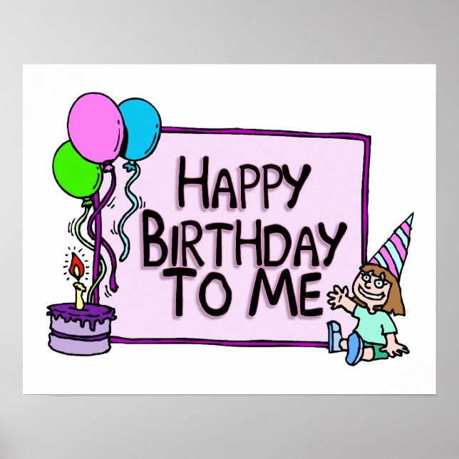 Poster Joyeux Anniversaire Pour Moi Fille (Devant)