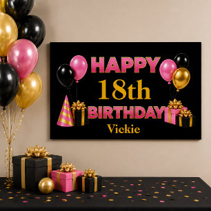Poster Joyeux Anniversaire Tout Âge Noir