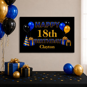 Poster Joyeux Anniversaire Tout Âge Noir
