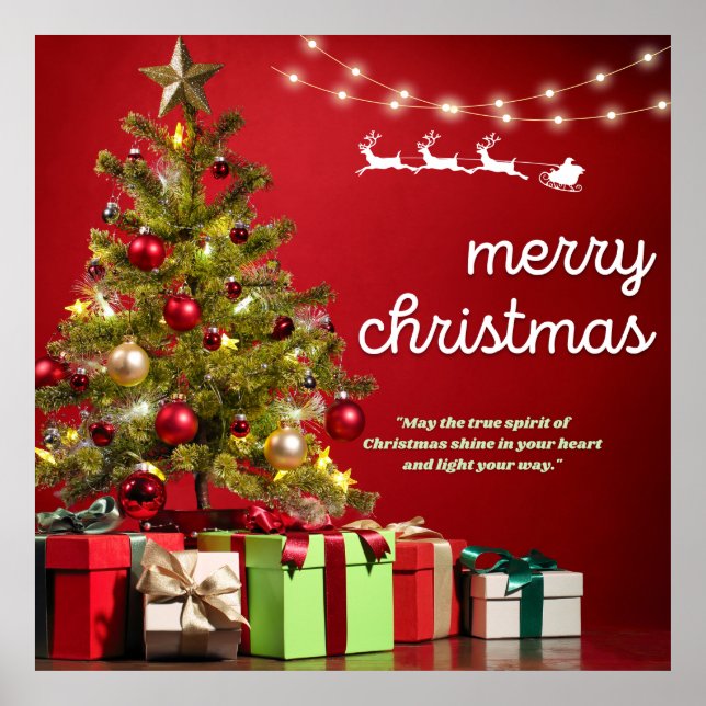 Poster joyeux arbre de noël (Devant)