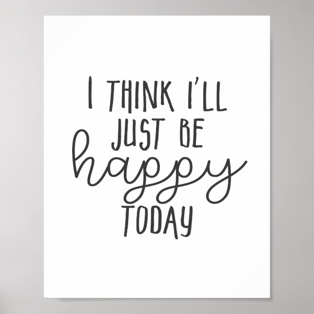 Poster Joyeux aujourd'hui Citation Inspirationnelle Happi (Devant)