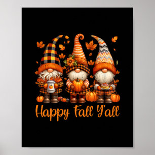 Poster Joyeux Automne à Tous Gnome Citrouille Automne Act