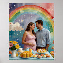 Joyeux Baby shower avec maman et papa