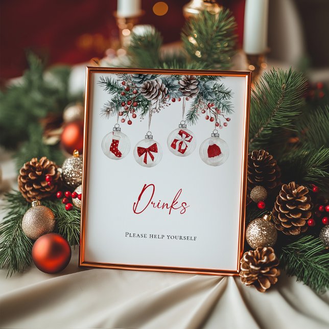 Poster Joyeux Baby shower de Noël Boissons (Créateur téléchargé)