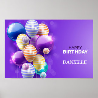 Poster Joyeux Ballons d'anniversaire