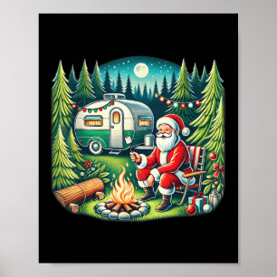 Poster Joyeux Campmas Noël Campeur Amateur de Camping Pèr