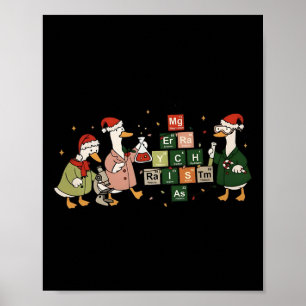 Poster Joyeux Chemistmas Oie Chimie Noël Science