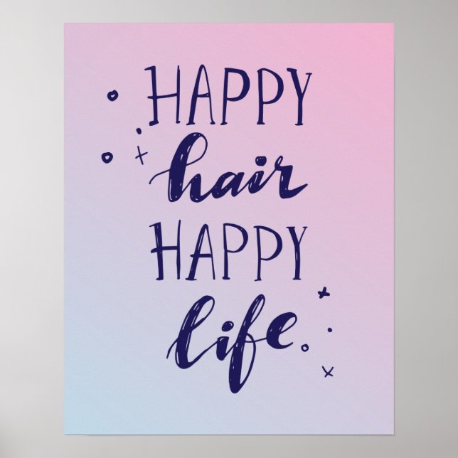 Poster Joyeux Cheveux Bonne Vie (Devant)