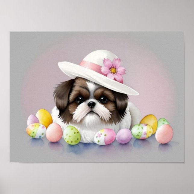 Poster Joyeux chien de Pâques (Devant)